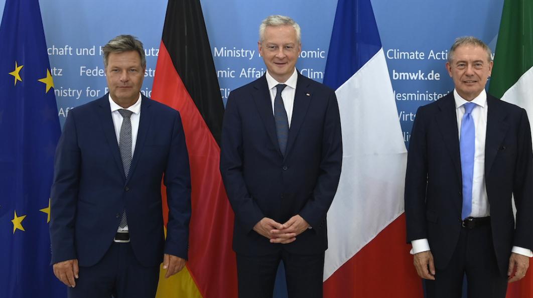 Bild von Pressekonferenz nach Trilateralem Gespräch Deutschland-Frankreich-Italien Copyright: BMWK