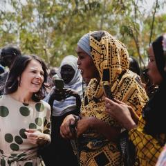 Außenministerin Baerbock im Flüchtlingslager Gorom (Südsudan, 26.0.1.2024)  Außenministerin Baerbock im Flüchtlingslager Gorom (Südsudan, 26.0.1.2024) © Florian Gaertner
